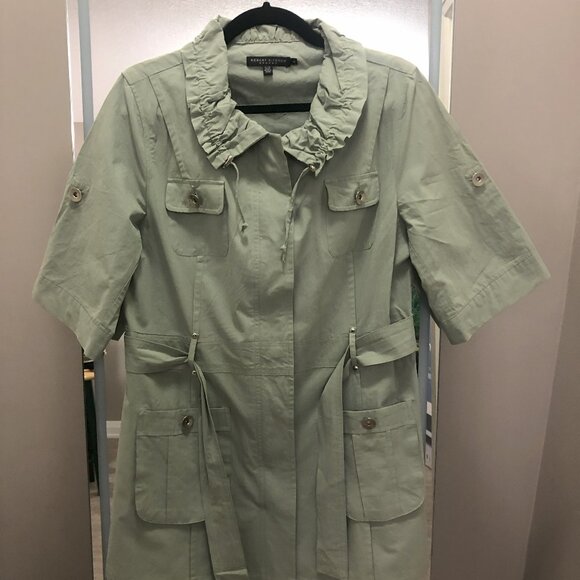 100% Cotton Robert Kitchen Canada Light Green Short Sleeved Jacket Medium - Picture 1 of 4